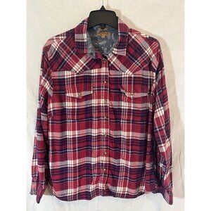 Jachs Girlfriend Long Sleeve XL Red Plaid Snap Button Shirt